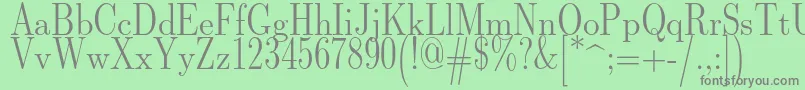 Lmromandunh10Regular Font – Gray Fonts on Green Background