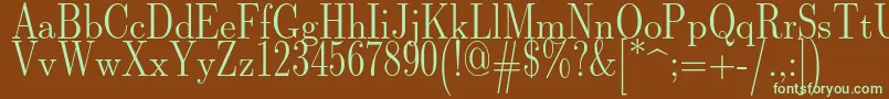 Lmromandunh10Regular Font – Green Fonts on Brown Background