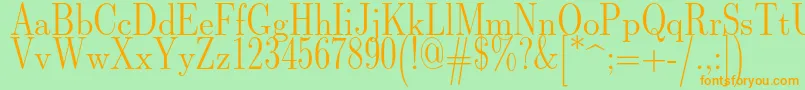 Lmromandunh10Regular Font – Orange Fonts on Green Background