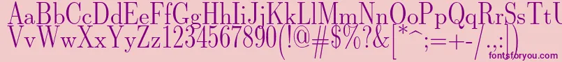 Lmromandunh10Regular Font – Purple Fonts on Pink Background