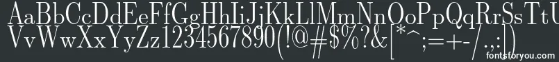 Шрифт Lmromandunh10Regular – белые шрифты на чёрном фоне