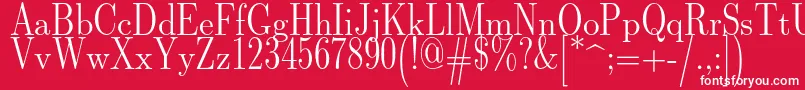 Lmromandunh10Regular Font – White Fonts on Red Background