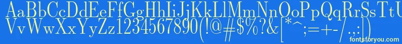 Lmromandunh10Regular Font – Yellow Fonts on Blue Background