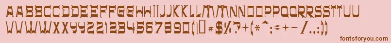 Chr$32 Font – Brown Fonts on Pink Background