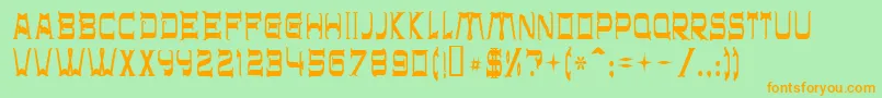 Chr$32 Font – Orange Fonts on Green Background