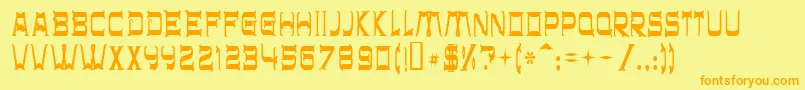 Chr$32 Font – Orange Fonts on Yellow Background