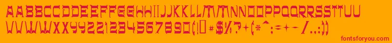 Chr$32 Font – Red Fonts on Orange Background