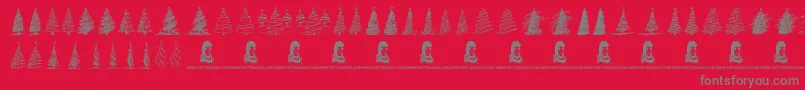 MerryChristmasTrees Font – Gray Fonts on Red Background
