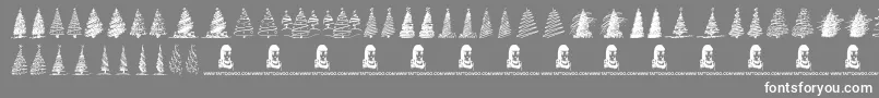 フォントMerryChristmasTrees – 灰色の背景に白い文字