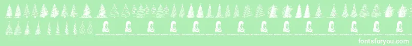 MerryChristmasTrees Font – White Fonts on Green Background