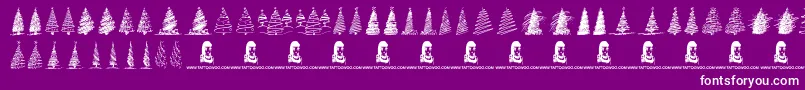 fuente MerryChristmasTrees – Fuentes Blancas Sobre Fondo Morado