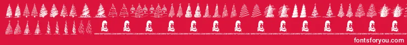 MerryChristmasTrees Font – White Fonts on Red Background