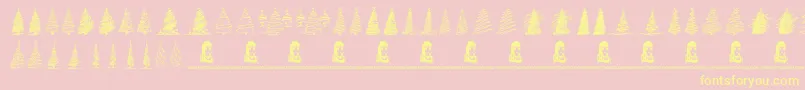 Weitere Informationen zur MerryChristmasTrees-Schriftart MerryChristmasTrees-Schriftart – Gelbe Schriften auf rosa Hintergrund