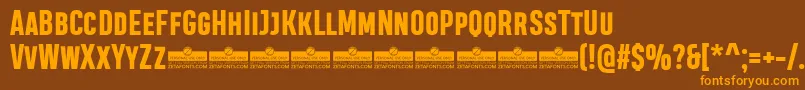 HeadingProSmallcaseExtraboldTrial Font – Orange Fonts on Brown Background