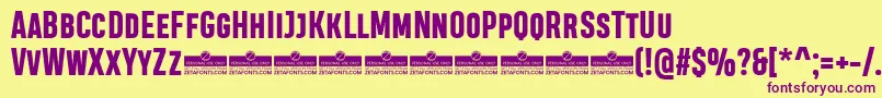 HeadingProSmallcaseExtraboldTrial Font – Purple Fonts on Yellow Background