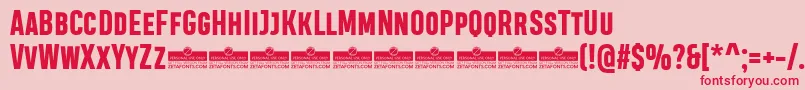 HeadingProSmallcaseExtraboldTrial Font – Red Fonts on Pink Background
