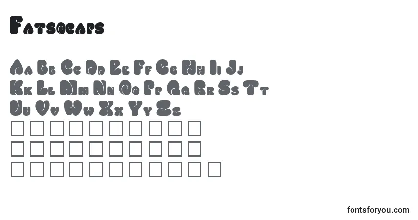 A fonte Fatsocaps – alfabeto, números, caracteres especiais