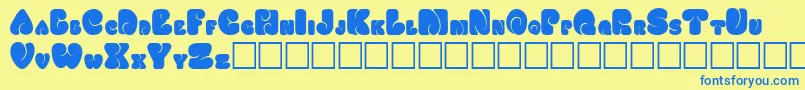 Fatsocaps Font – Blue Fonts on Yellow Background