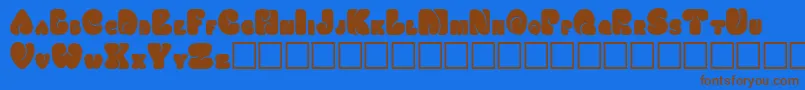 Fatsocaps Font – Brown Fonts on Blue Background