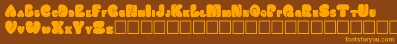 Weitere Informationen zur Fatsocaps-Schriftart Fatsocaps-Schriftart – Orangefarbene Schriften auf braunem Hintergrund