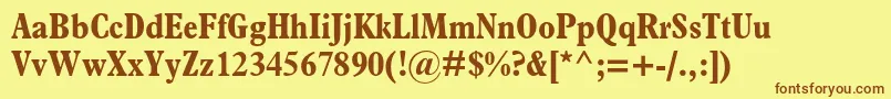 PlantinstdBoldcondensed Font – Brown Fonts on Yellow Background