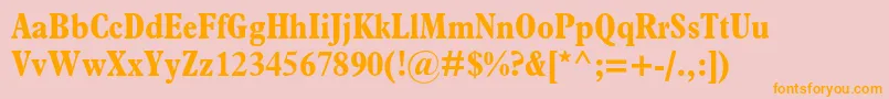 Police PlantinstdBoldcondensed – polices orange sur fond rose