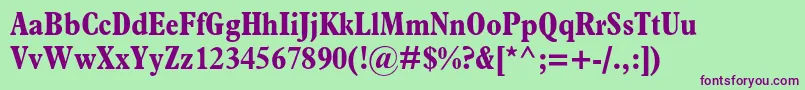 PlantinstdBoldcondensed Font – Purple Fonts on Green Background