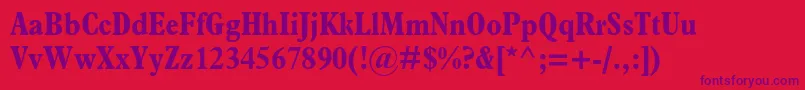 PlantinstdBoldcondensed Font – Purple Fonts on Red Background