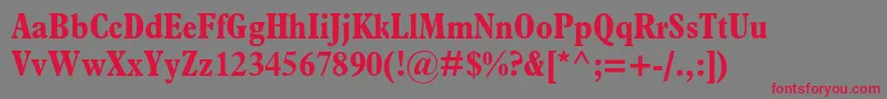 PlantinstdBoldcondensed Font – Red Fonts on Gray Background