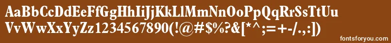 Шрифт PlantinstdBoldcondensed – белые шрифты на коричневом фоне