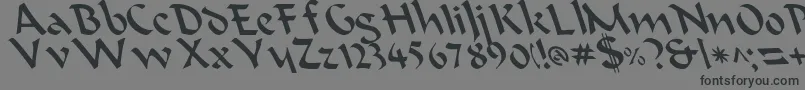 フォントBeanieLeftyCasual – 黒い文字の灰色の背景