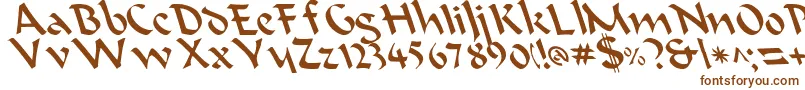 Шрифт BeanieLeftyCasual – коричневые шрифты на белом фоне