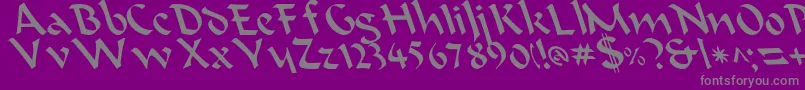 BeanieLeftyCasual Font – Gray Fonts on Purple Background