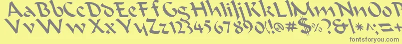 BeanieLeftyCasual Font – Gray Fonts on Yellow Background