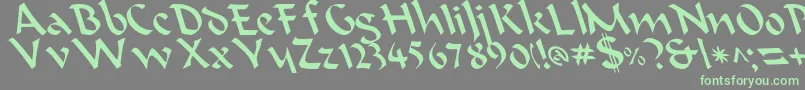 BeanieLeftyCasual Font – Green Fonts on Gray Background
