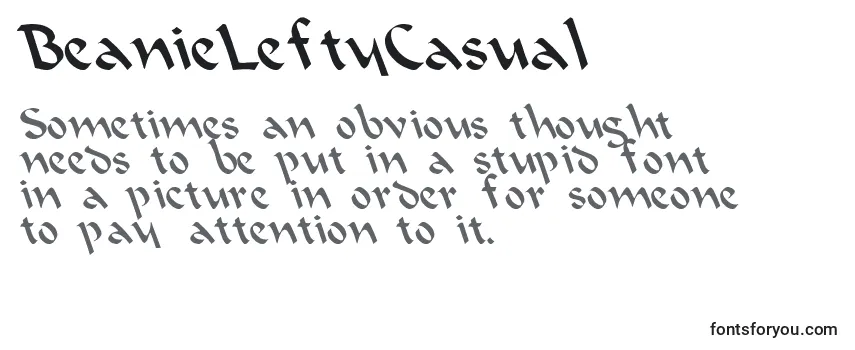 BeanieLeftyCasual Font