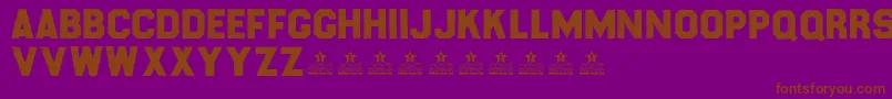 FarenheightPersonalUse-fontti – ruskeat fontit violetilla taustalla