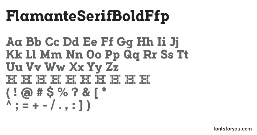 Шрифт FlamanteSerifBoldFfp – алфавит, цифры, специальные символы