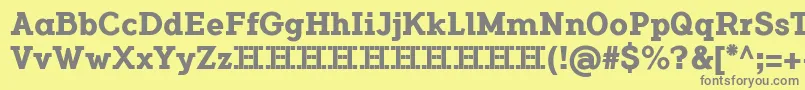 フォントFlamanteSerifBoldFfp – 黄色の背景に灰色の文字