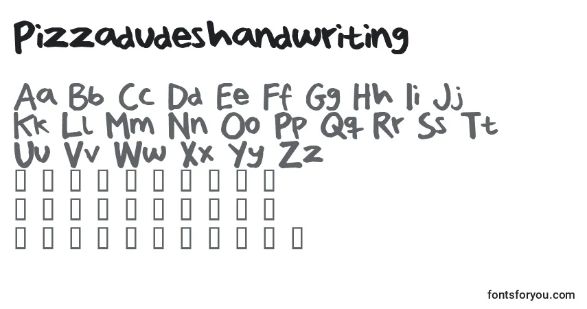 Шрифт Pizzadudeshandwriting – алфавит, цифры, специальные символы