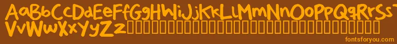 Шрифт Pizzadudeshandwriting – оранжевые шрифты на коричневом фоне