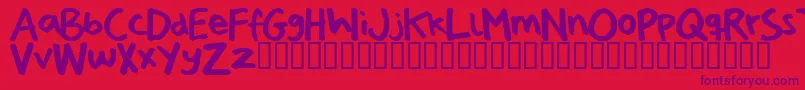 Pizzadudeshandwriting-Schriftart – Violette Schriften auf rotem Hintergrund