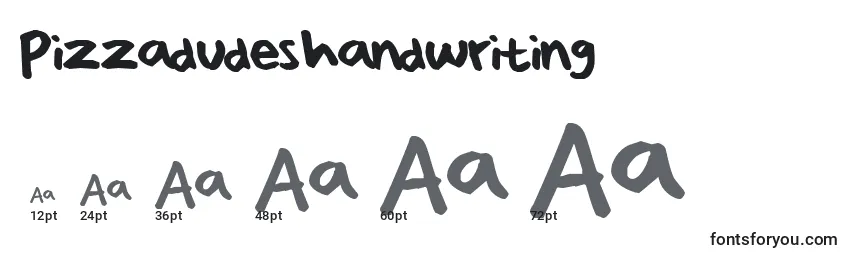 Größen der Schriftart Pizzadudeshandwriting