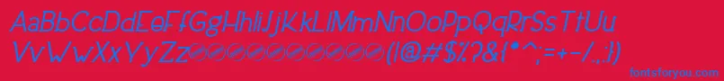 DowntownEleganceBoldItalic Font – Blue Fonts on Red Background
