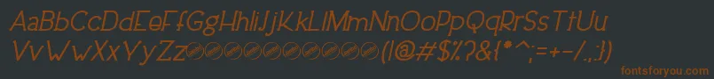 DowntownEleganceBoldItalic Font – Brown Fonts on Black Background