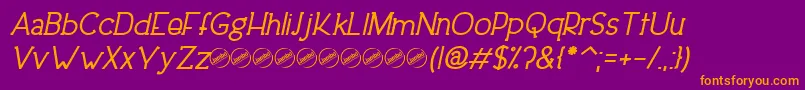 DowntownEleganceBoldItalic Font – Orange Fonts on Purple Background