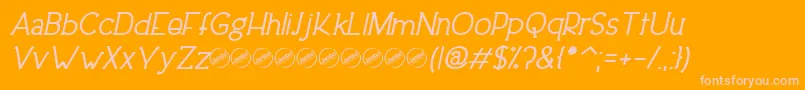 フォントDowntownEleganceBoldItalic – オレンジの背景にピンクのフォント