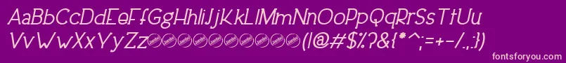 フォントDowntownEleganceBoldItalic – 紫の背景にピンクのフォント