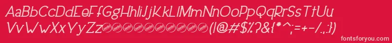 DowntownEleganceBoldItalic Font – Pink Fonts on Red Background