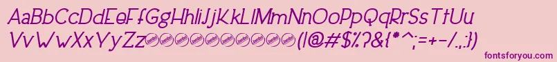 DowntownEleganceBoldItalic Font – Purple Fonts on Pink Background